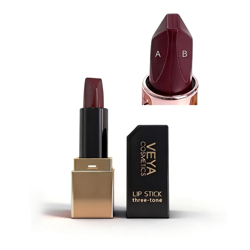 Matte Long-Lasting Diamond Three-Tone Lipstick