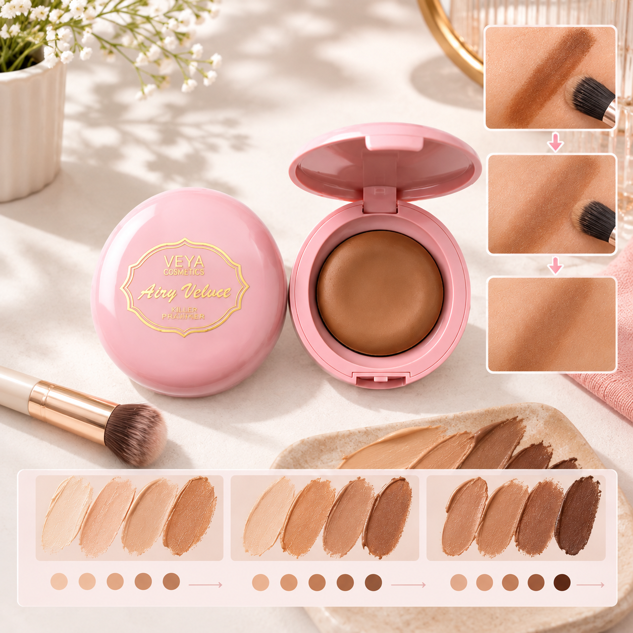 How Do Shades Blend in a Cream Foundation Contour Palette